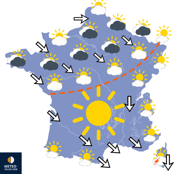 Carte de prévisions du temps du Mercredi 1 juillet 2026