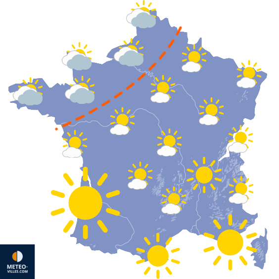 Carte de prévisions du temps du Samedi 27 juin 2026