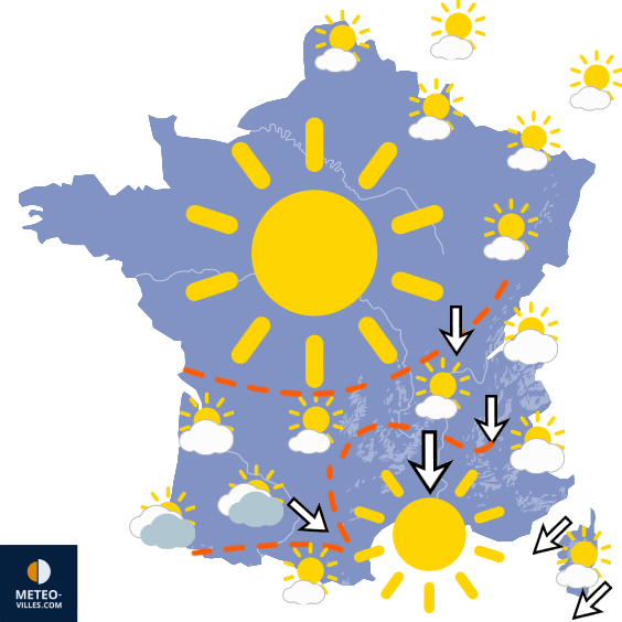 Carte de prévisions du temps du Jeudi 2 juillet 2026