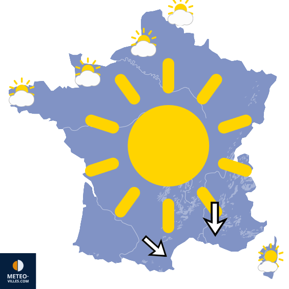 Carte de prévisions du temps du Samedi 27 juin 2026
