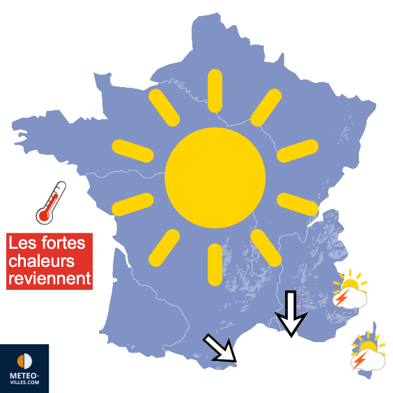 Carte de prévisions du temps du Lundi 29 juin 2026