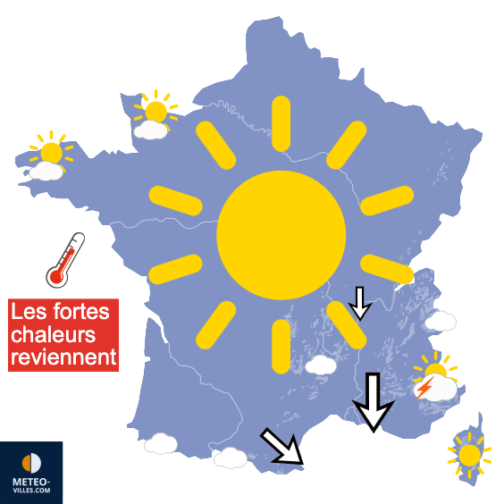 Carte de prévisions du temps du Wednesday, July 1, 2026