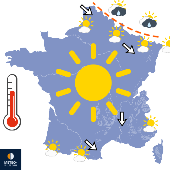 Carte de prévisions du temps du Wednesday, July 1, 2026
