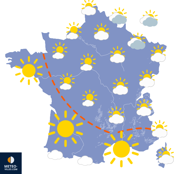 Carte de prévisions du temps du Jeudi 2 juillet 2026
