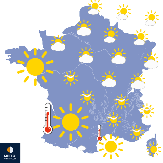 Carte de prévisions du temps du Vendredi 3 juillet 2026