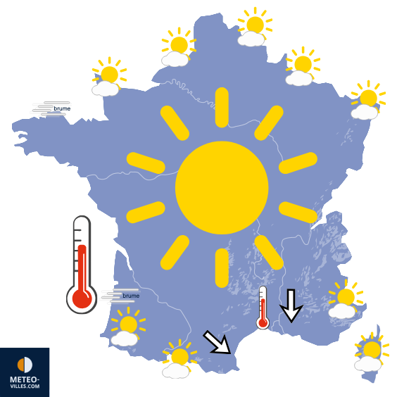 Carte de prévisions du temps du Dimanche 5 juillet 2026
