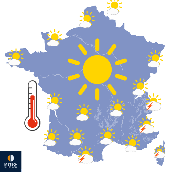 Carte de prévisions du temps du Dimanche 5 juillet 2026