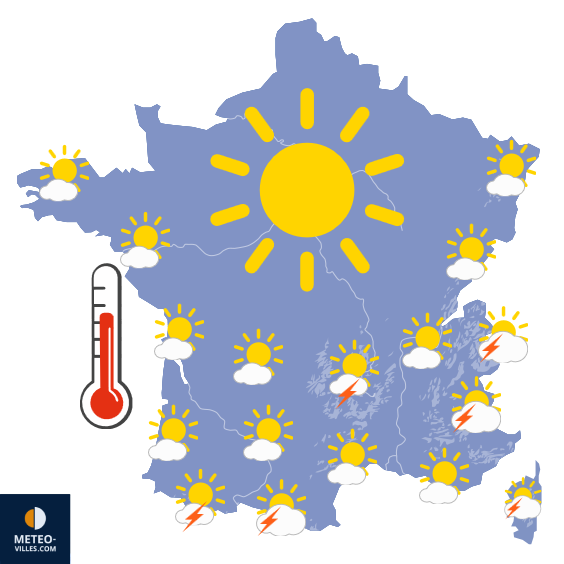 Carte de prévisions du temps du Dimanche 5 juillet 2026