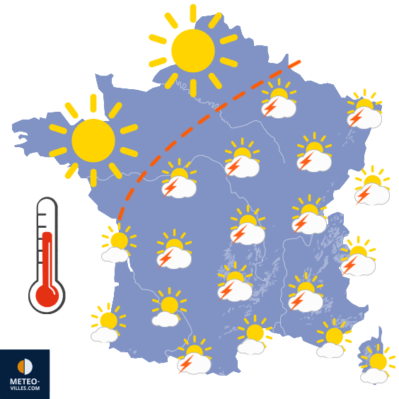 Carte de prévisions du temps du Dimanche 5 juillet 2026
