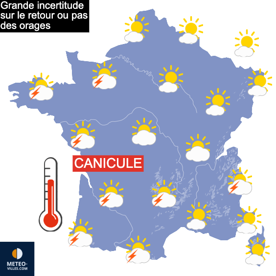 Carte de prévisions du temps du Dimanche 5 juillet 2026