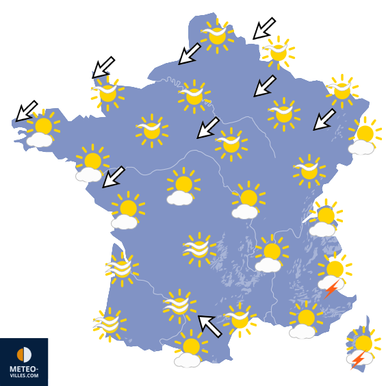 Carte de prévisions du temps du Samedi 11 juillet 2026