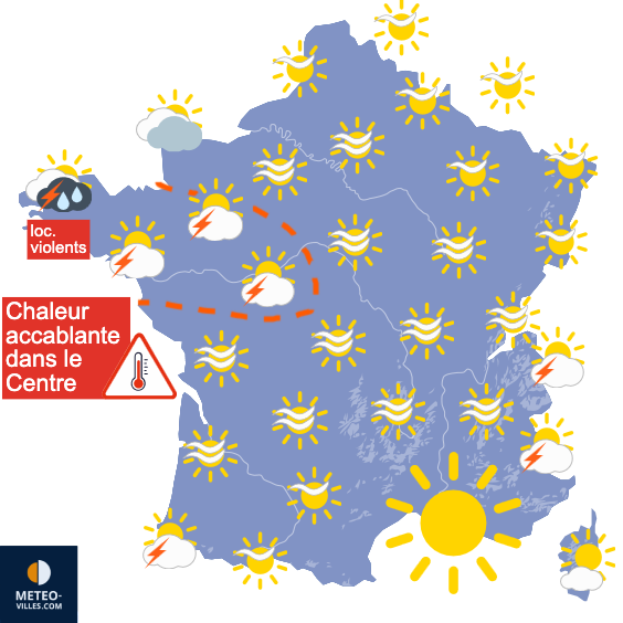 Carte de prévisions du temps du Vendredi 10 juillet 2026