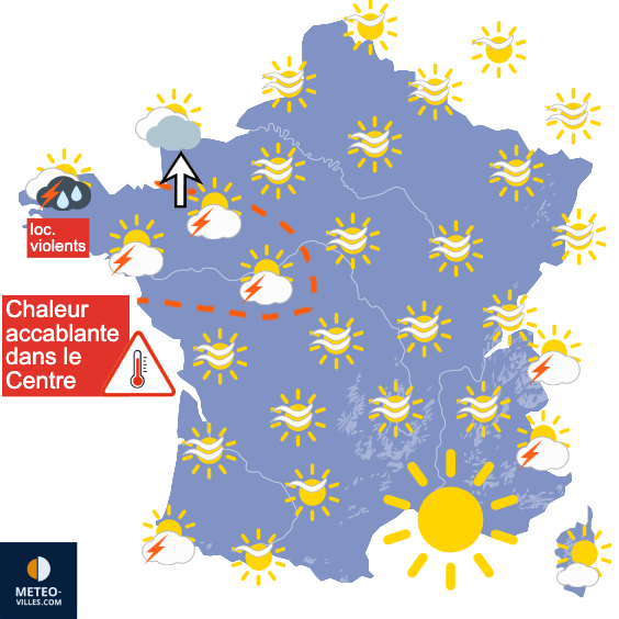Carte de prévisions du temps du Samedi 11 juillet 2026