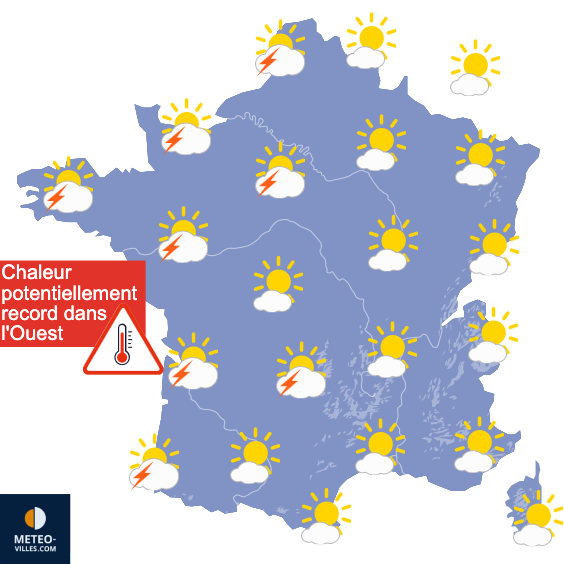 Carte de prévisions du temps du Mercredi 8 juillet 2026