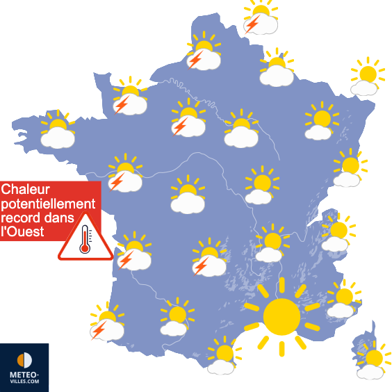 Carte de prévisions du temps du Jeudi 9 juillet 2026
