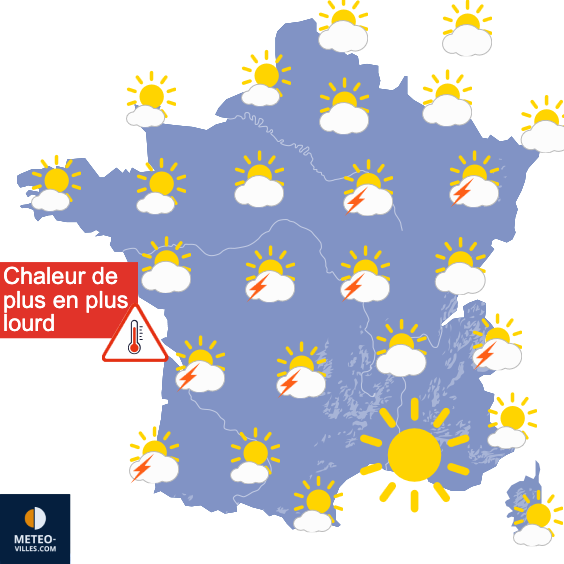 Carte de prévisions du temps du Vendredi 10 juillet 2026