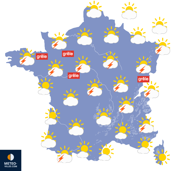 Carte de prévisions du temps du Samedi 11 juillet 2026