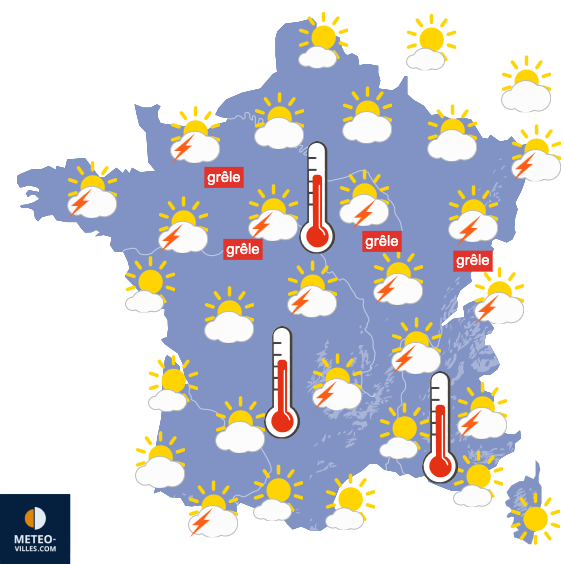 Carte de prévisions du temps du Dimanche 12 juillet 2026