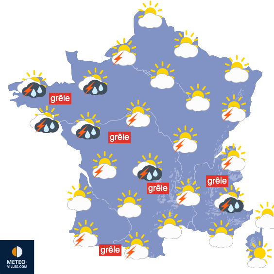Carte de prévisions du temps du Vendredi 10 juillet 2026