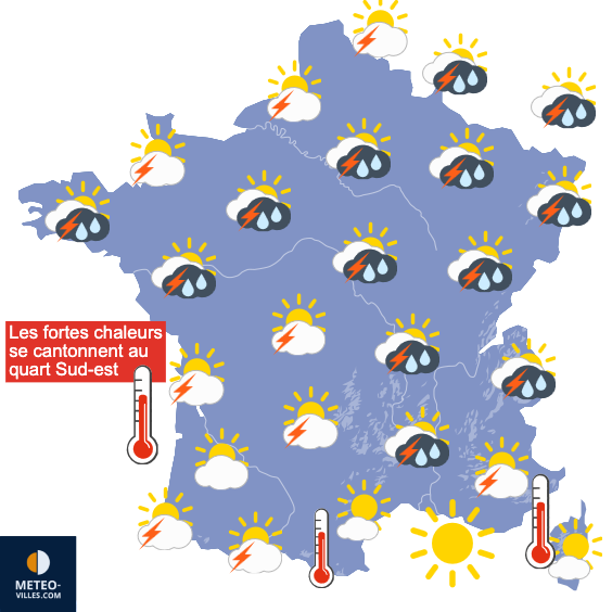 Carte de prévisions du temps du Dimanche 12 juillet 2026