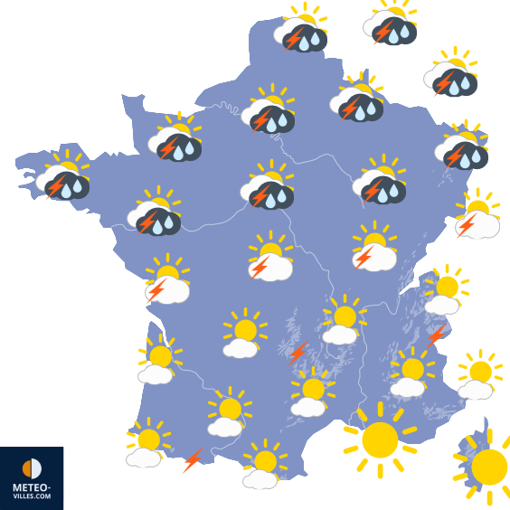 Carte de prévisions du temps du Dimanche 12 juillet 2026