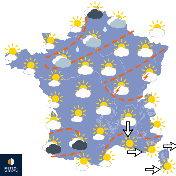 Carte de prévisions du temps du Vendredi 17 juillet 2026