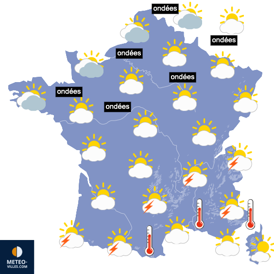 Carte de prévisions du temps du Dimanche 19 juillet 2026