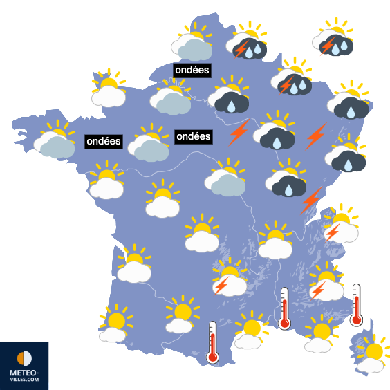 Carte de prévisions du temps du Dimanche 12 juillet 2026