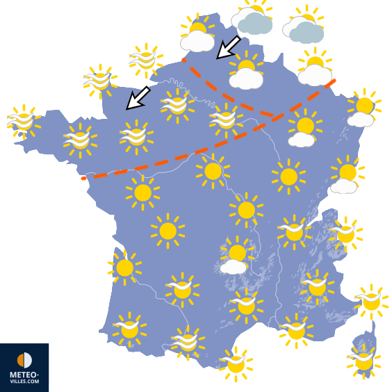 Carte de prévisions du temps du Vendredi 17 juillet 2026