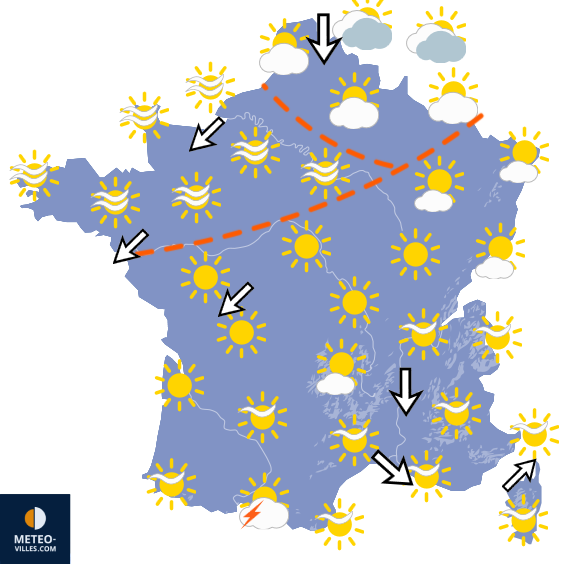 Carte de prévisions du temps du Dimanche 19 juillet 2026