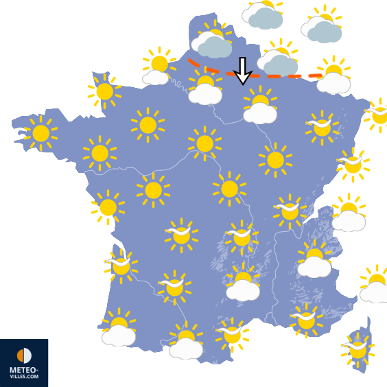 Carte de prévisions du temps du Vendredi 17 juillet 2026