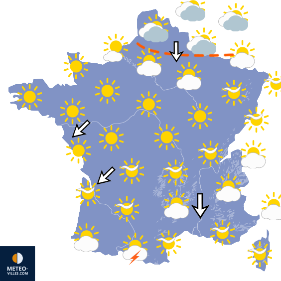 Carte de prévisions du temps du Dimanche 19 juillet 2026