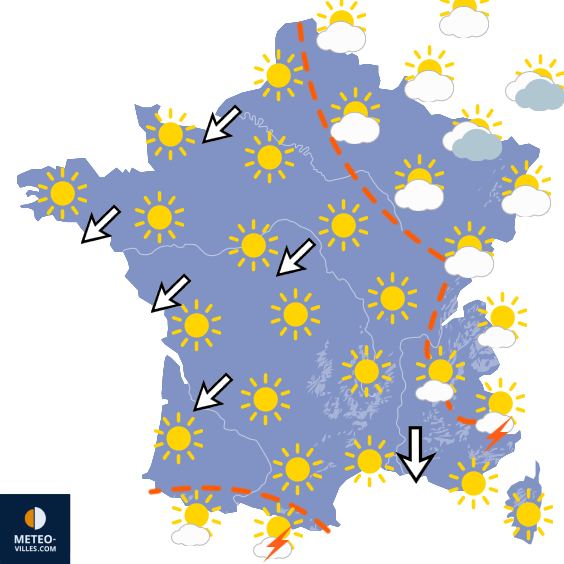 Carte de prévisions du temps du Vendredi 17 juillet 2026