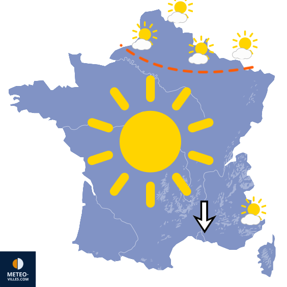 Carte de prévisions du temps du Mercredi 15 juillet 2026