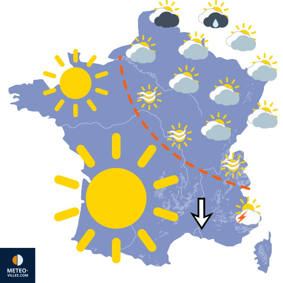 Carte de prévisions du temps du Jeudi 16 juillet 2026