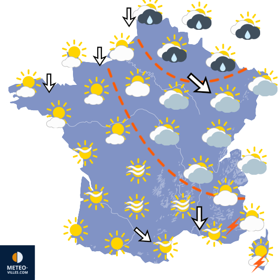 Carte de prévisions du temps du Vendredi 17 juillet 2026