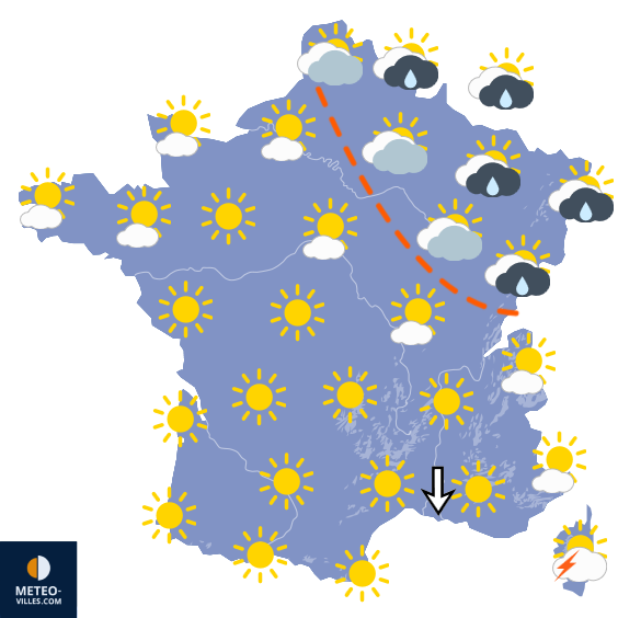 Carte de prévisions du temps du Vendredi 17 juillet 2026
