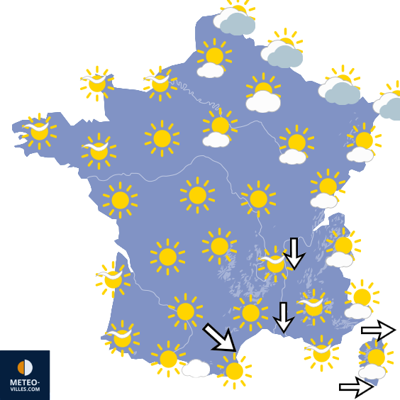 Carte de prévisions du temps du Dimanche 19 juillet 2026