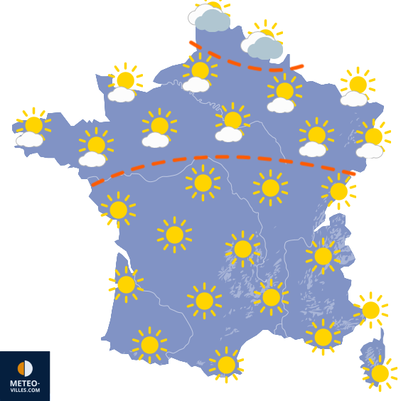 Carte de prévisions du temps du Samedi 18 juillet 2026
