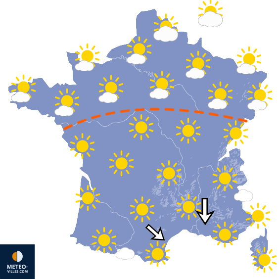 Carte de prévisions du temps du Dimanche 19 juillet 2026