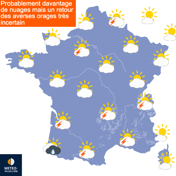 Carte de prévisions du temps du Samedi 18 juillet 2026
