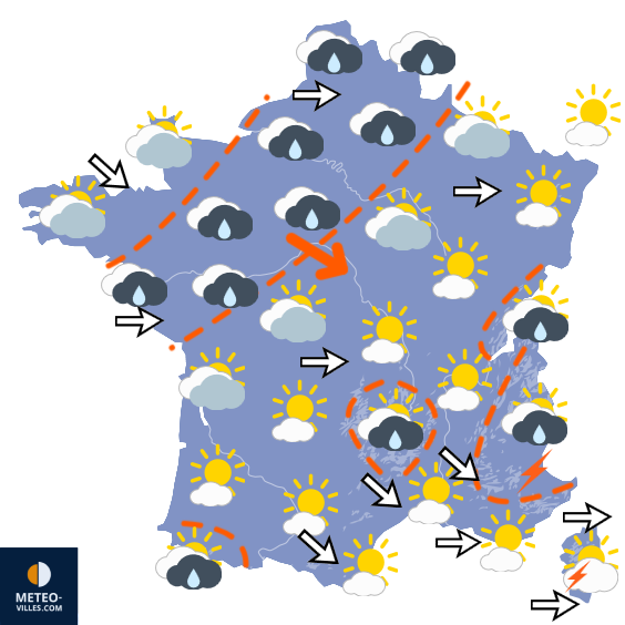 Carte de prévisions du temps du Jeudi 23 juillet 2026