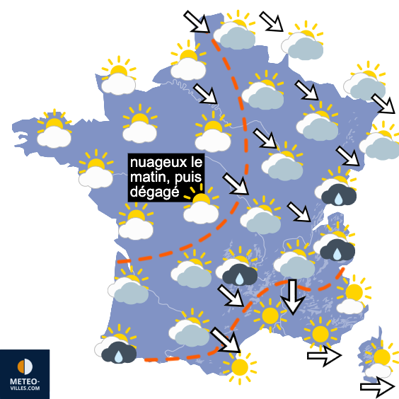Carte de prévisions du temps du Vendredi 24 juillet 2026