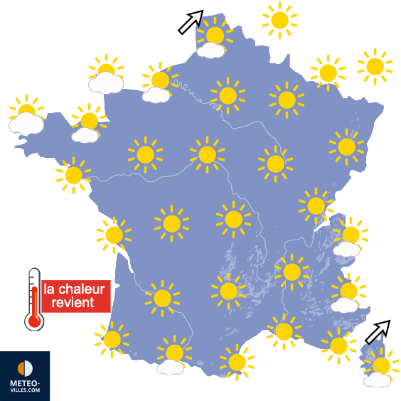 Carte de prévisions du temps du Jeudi 23 juillet 2026