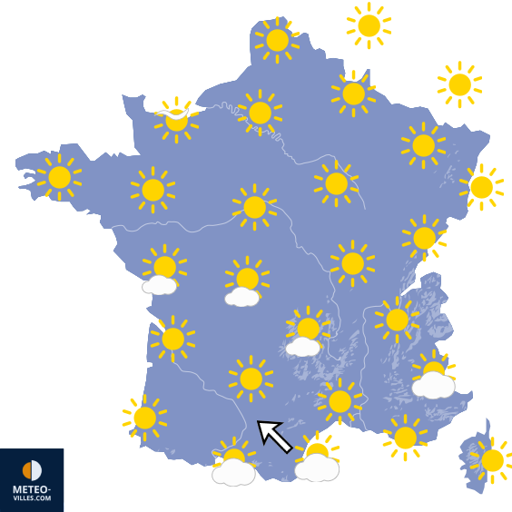 Carte de prévisions du temps du Jeudi 23 juillet 2026