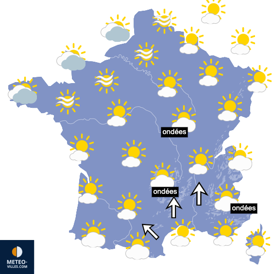 Carte de prévisions du temps du Jeudi 23 juillet 2026
