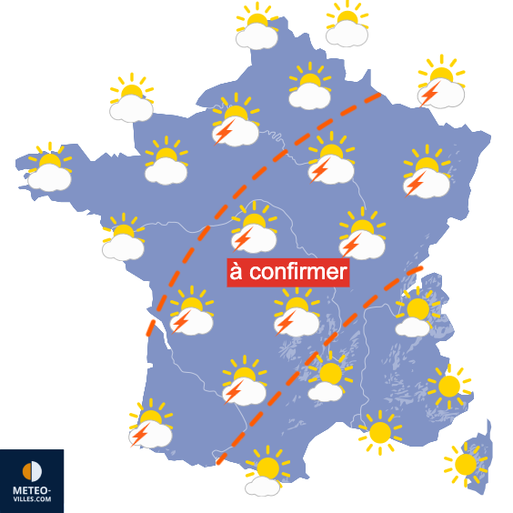 Carte de prévisions du temps du Vendredi 24 juillet 2026