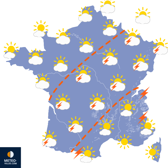 Carte de prévisions du temps du Dimanche 26 juillet 2026