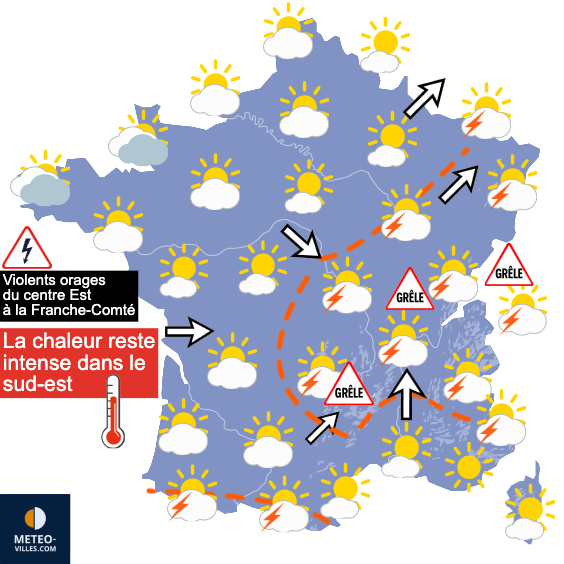 Carte de prévisions du temps du Vendredi 31 juillet 2026