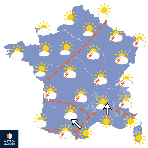 Carte de prévisions du temps du Dimanche 26 juillet 2026